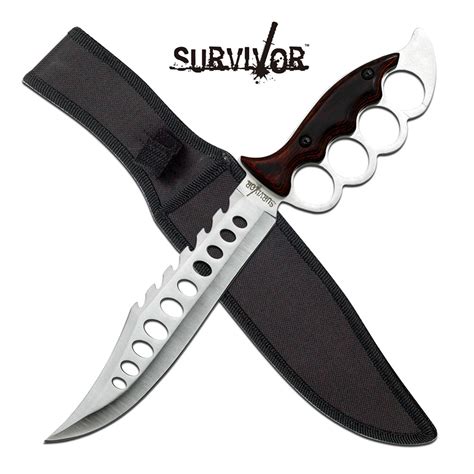 This knife has a large 12 12" blade. . Bowie knife with knuckle guard